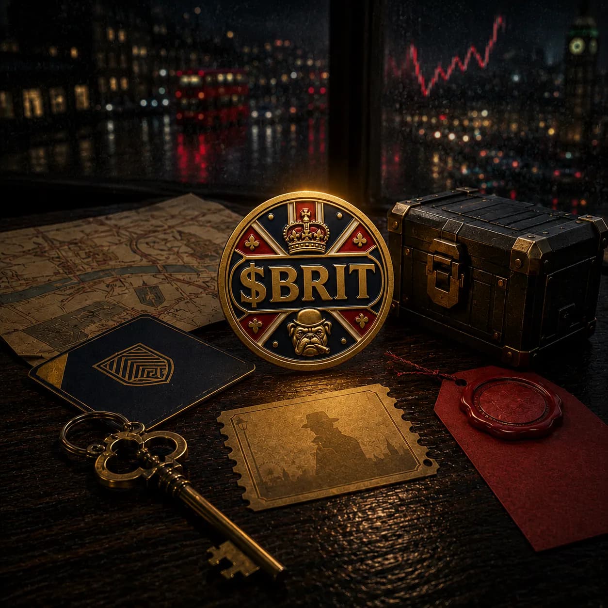 BRIT game economy scene with token rewards and city trading
